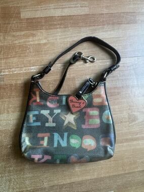 Vintage Dooney & Bourke Y2K Doodle Graffiti Rainbow Mini hobo
